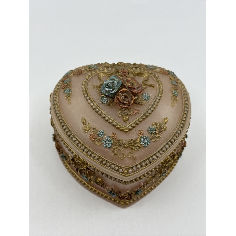San Francisco Music Box Company Vtg Heart music box Titanic Will Go On Works